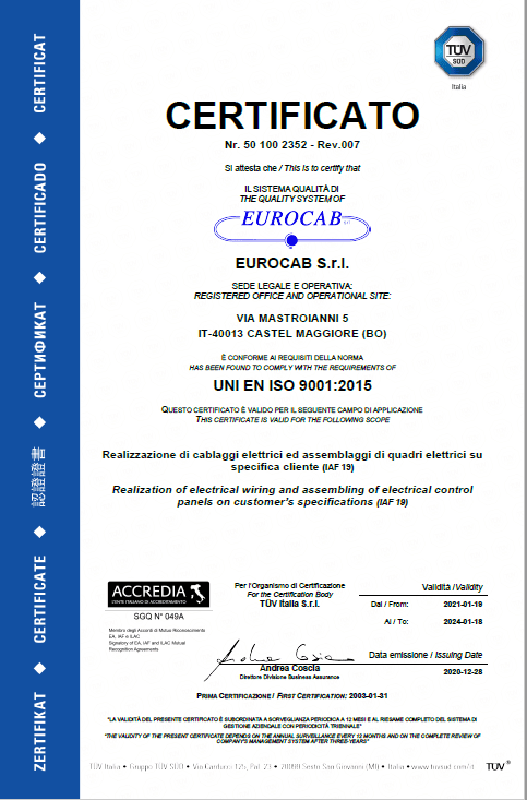 CERTIFICATO TUV